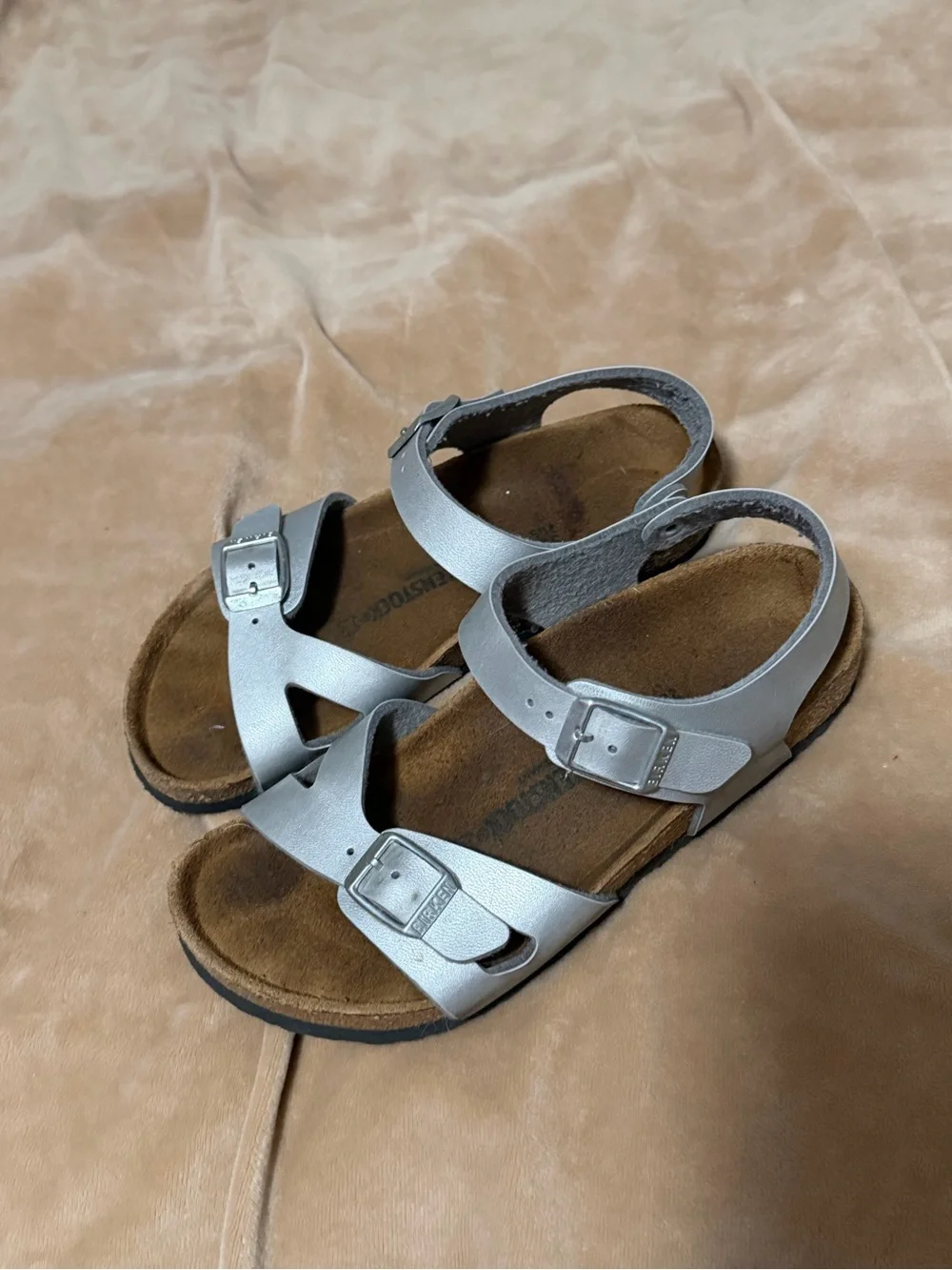 Birkenstocks Rio Kids Silver Buckle Sandals - Comfortable Girls 32/1 to 1.5